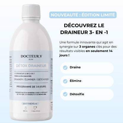 Détox Draineur Slim 3-en-1 | Formule Ultra Concentrée
