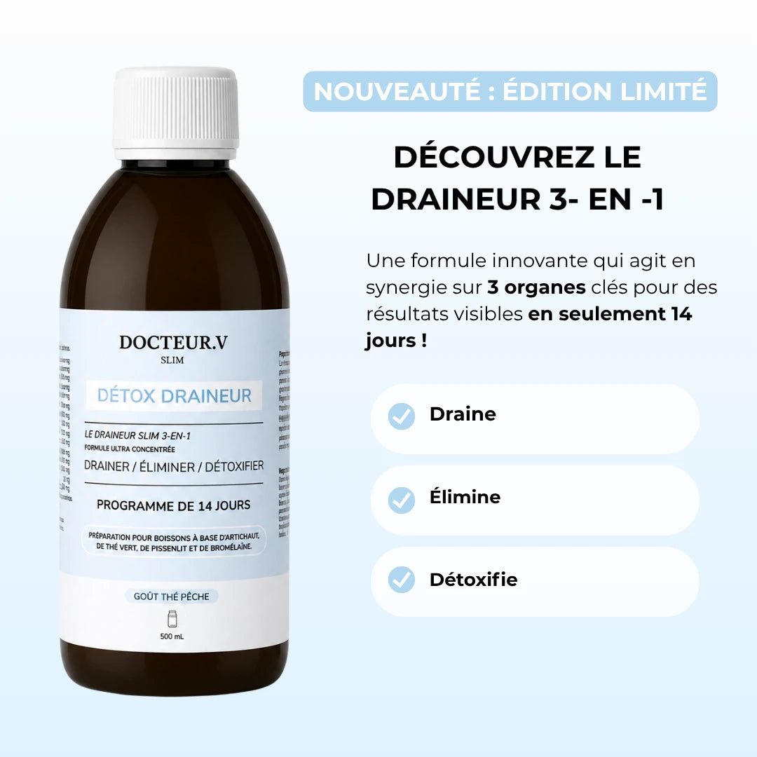 Détox Draineur Slim 3-en-1 | Formule Ultra Concentrée